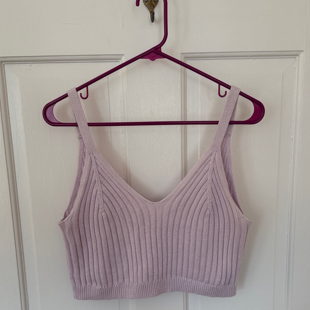 Aerie Lavender Ribbed Knit Top